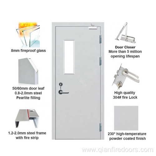 Residential 3 panel fireproof steel door